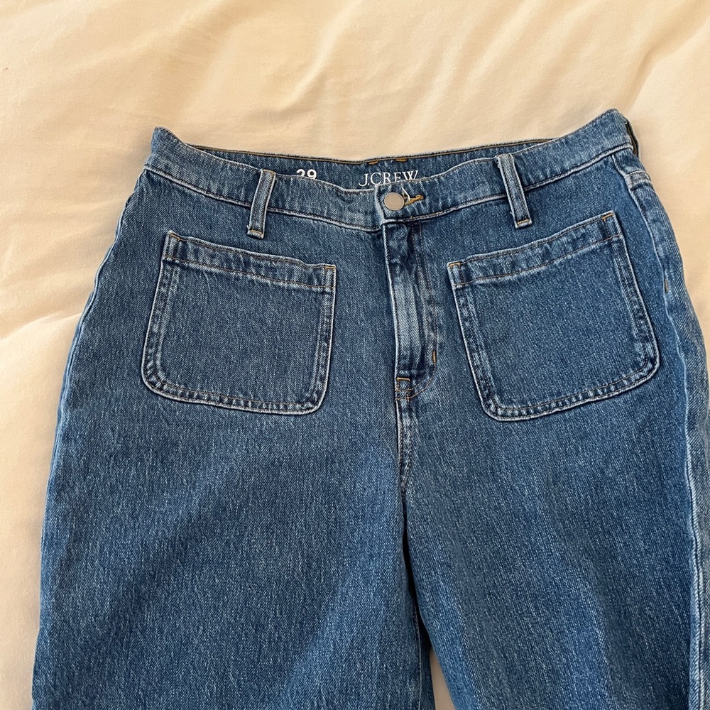 J. Crew High-Rise Front-Pocket Denim Jeans - Medium Blue
